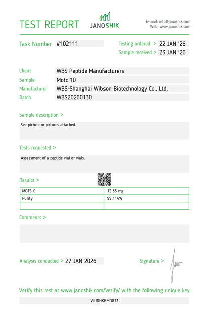 MOTS-c 10mg (10 Vials)