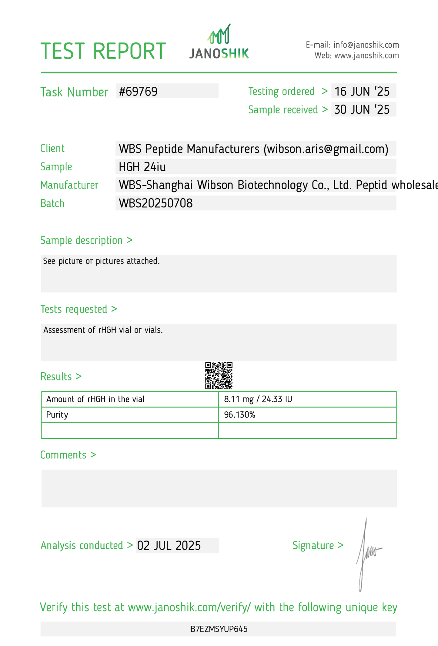 HGH (Somatropin) 24IU (10 Vials)