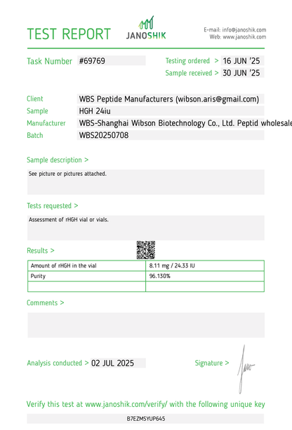HGH (Somatropin) 24IU (10 Vials)